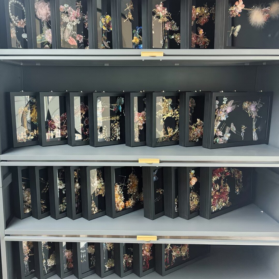 古风头饰收纳盒跟妆新娘秀禾造型配饰盒子发簪首饰展示婚纱店陈列