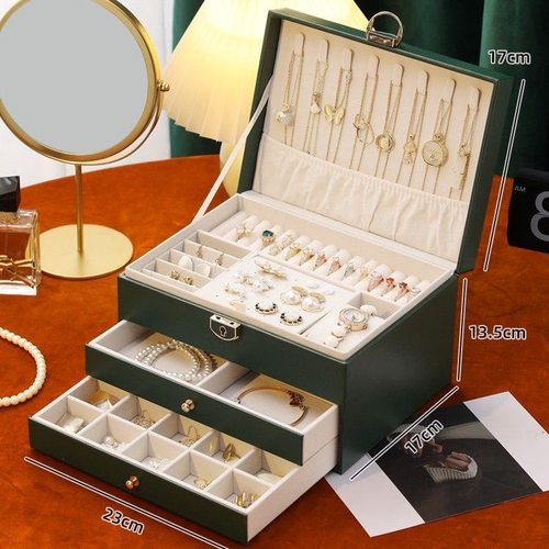 首饰盒多层大容量耳饰耳钉戒指耳环项链高档手饰品防氧化收纳盒