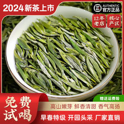 雀舌2024新茶叶蒙顶石花头采嫩芽明前茶蒙顶山茶竹叶炒青高山绿茶