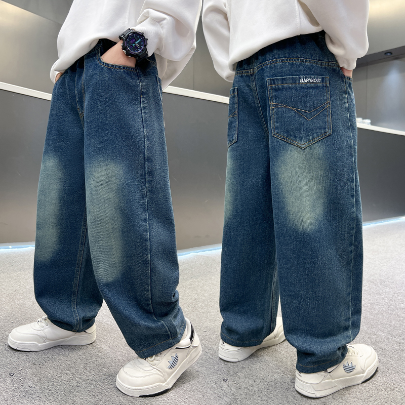 男童牛仔裤春秋新款老爹裤新款