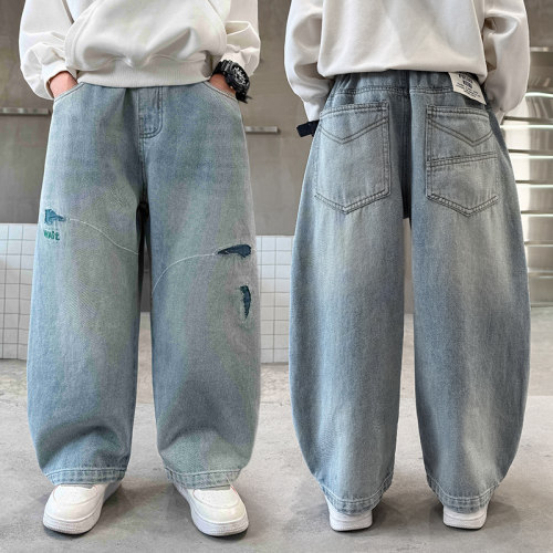 男童牛仔裤春秋款2025新款韩版帅