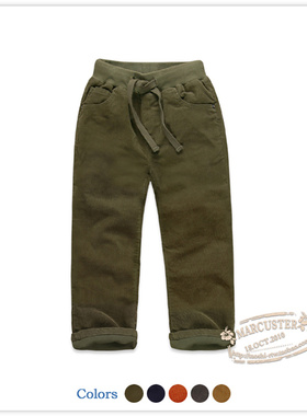 rtw童装儿童长裤2025年春男童弹力灯芯绒松紧腰休闲舒适长裤63155
