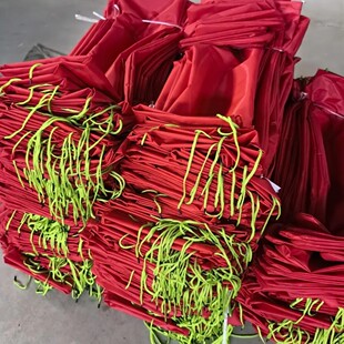 红色婚庆专用沙袋防洪沙袋带抽绳红色消防沙袋防水防洪堵水物业