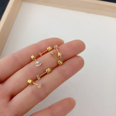 钛钢抓钻锆石免摘防扎镶钻前后戴