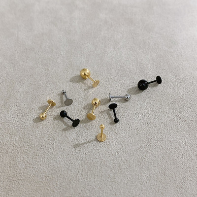 超小钛钢平底细针螺丝隐形耳钉