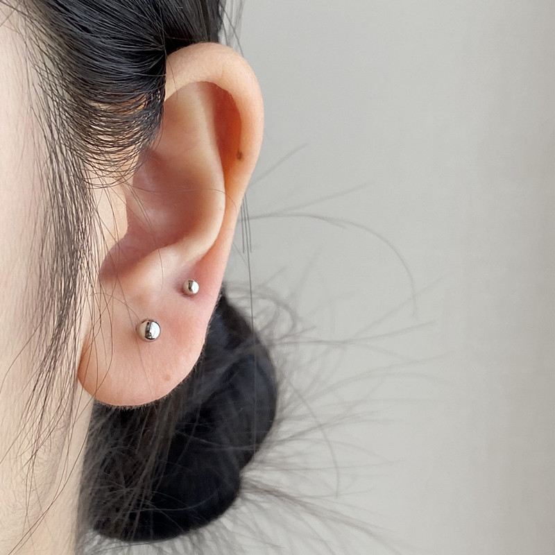 双头钛钢小圆球细针钉不掉色耳垂