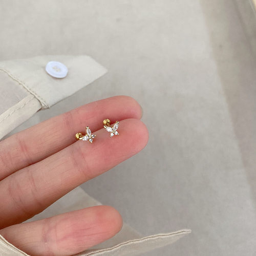 精致钛钢微镶锆石蝴蝶迷你隐形