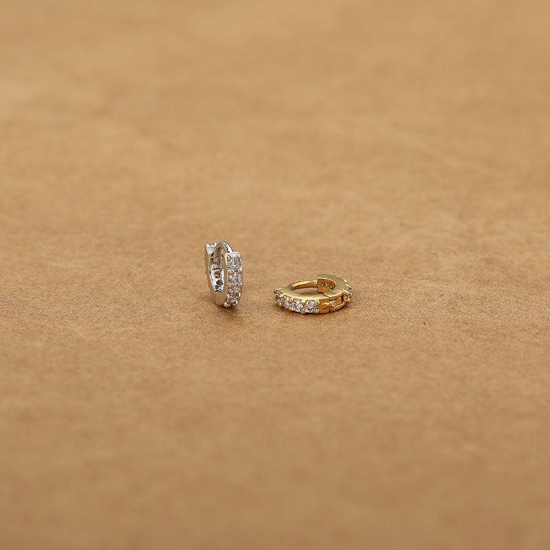 超小隐形微镶满钻圈耳扣耳皮