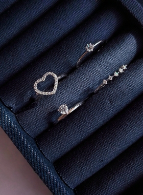 925纯银莫桑钻爱心戒指