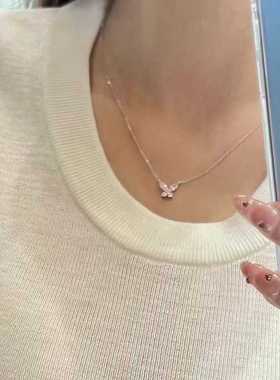 925纯银马眼钻蝴蝶项链锁骨链
