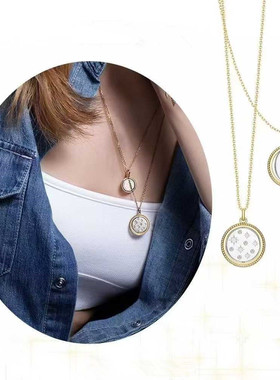 星光短款纯银镀金吊坠礼物锁骨链