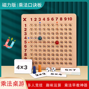 磁力儿童乘法口诀表练级计数板幼儿园数学早教九九99乘法运算练习