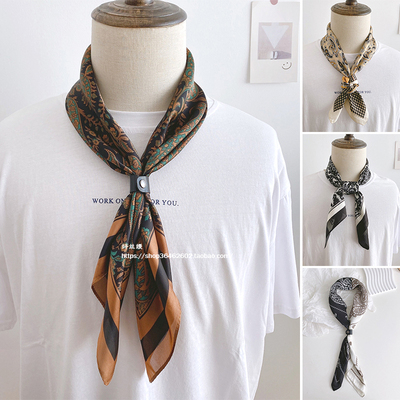 男款休闲韩版装饰缎面丝巾小方巾