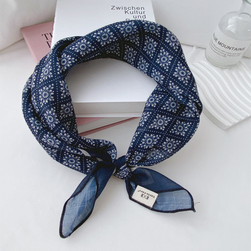 日系复古男款男士棉方巾丝巾