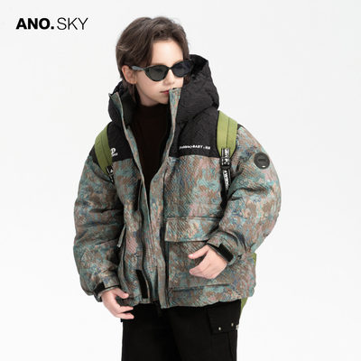 anothersky男童冬装撞色