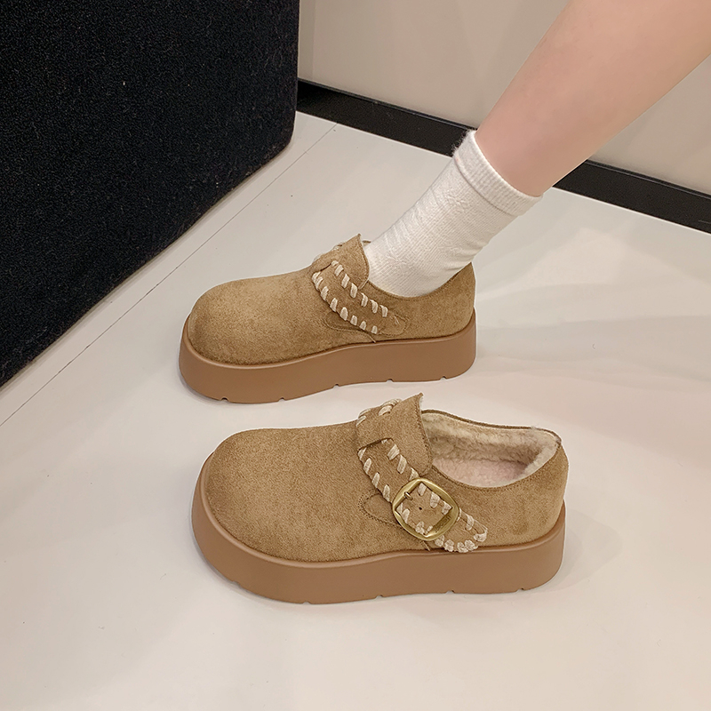 网红加绒百搭勃肯鞋2025年冬季爆款保暖休闲洋气配裙子韩版女潮鞋