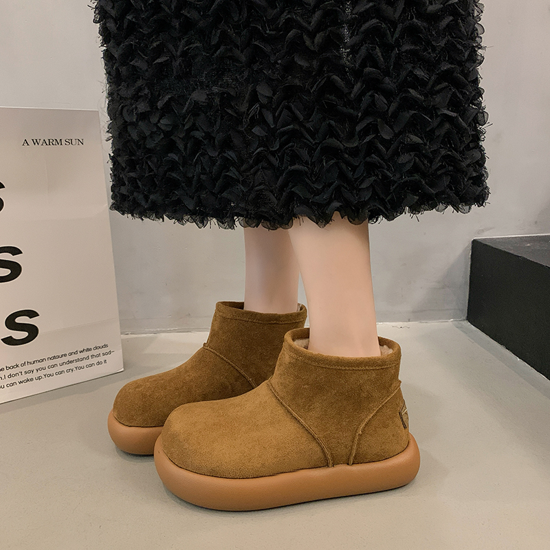网红时尚加绒厚底增高勃肯短靴2025年秋冬雪地靴女棉鞋