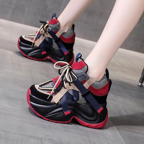 老爹鞋女2025新款春秋百搭运动休闲厚底小个子透气增高女鞋子ins