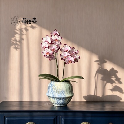 萌悟志陶瓷新中式彩绘轻奢花盆