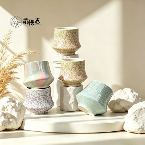 萌悟志陶瓷彩绘中式复古花盆