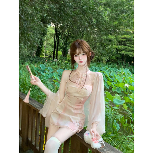 【瑞茜】温柔紫啧2.0 夏季国风新中式小众设计连衣裙R2325-1L