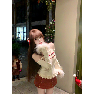 【瑞茜】 奈奈心绪 秋冬纯欲风小众设计显瘦上衣短裙R66360-1H