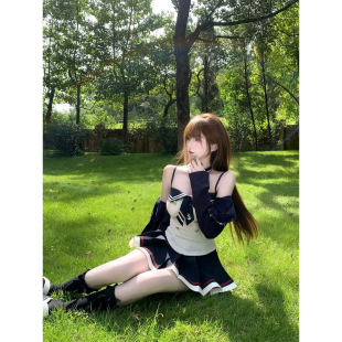 瑞茜 R7097 航海恋人 纯欲风显瘦吊带背心短裙开衫 秋季