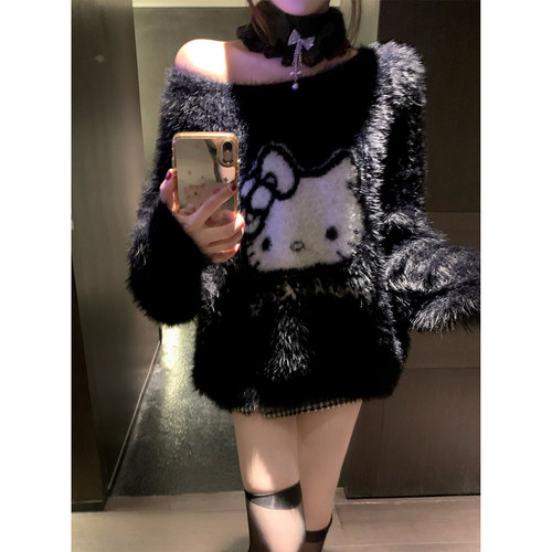 【瑞茜】kt日记 秋冬甜美风百搭卡通针织毛衣R9313D