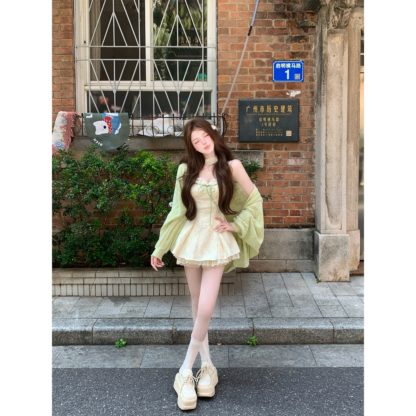 【瑞茜】夏日青提 春夏甜美风碎lolita洛丽塔连