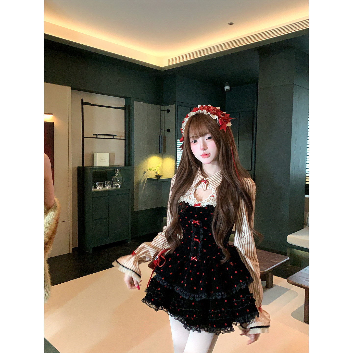 【瑞茜】酒心可可 甜妹公主风原创设计时尚套装连衣裙 R8532Y,女装/女士精品,时尚套装,淘宝优惠券,粉丝福利购,淘宝优惠卷