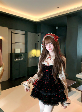 【瑞茜】酒心可可 甜妹公主风原创设计时尚套装连衣裙 R8532Y