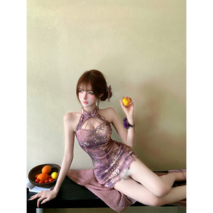 【瑞茜】丁香赋2.0 夏纯欲风新中式小众设计连衣裙开衫R2761L