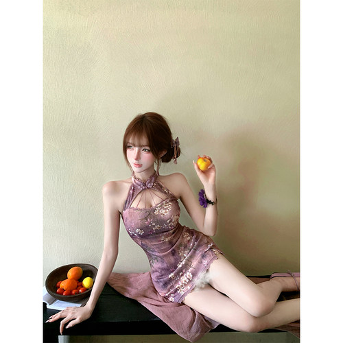 【瑞茜】丁香赋2.0 夏纯欲风新中式小众设计连衣裙开衫R2761L