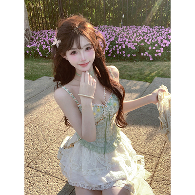 【瑞茜】莫奈花园 夏季甜美百搭显瘦修身上衣半身裙R1021-1T