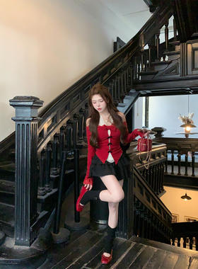 【瑞茜】酒心慕斯 冬季纯欲辣妹风原创设计时尚套装 R3330-1W