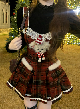 【瑞茜】 魔法学院 圣诞元旦跨年氛围感斗篷连衣裙 R8505-1Y