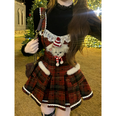 【瑞茜】 魔法学院 圣诞元旦跨年氛围感斗篷连衣裙 R8505-1Y