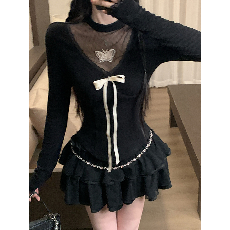 纯欲风小众设计显瘦上衣半裙