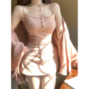 纯欲慵懒风吊带连衣裙针织开衫 秋季 慵懒韩女 R2360L 瑞茜