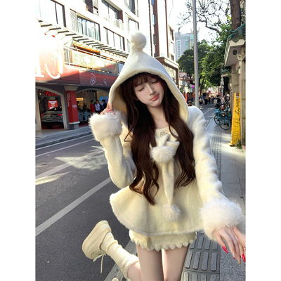 【瑞茜】徐妍露思穿搭千金风生日宴会毛毛外套 R66361H