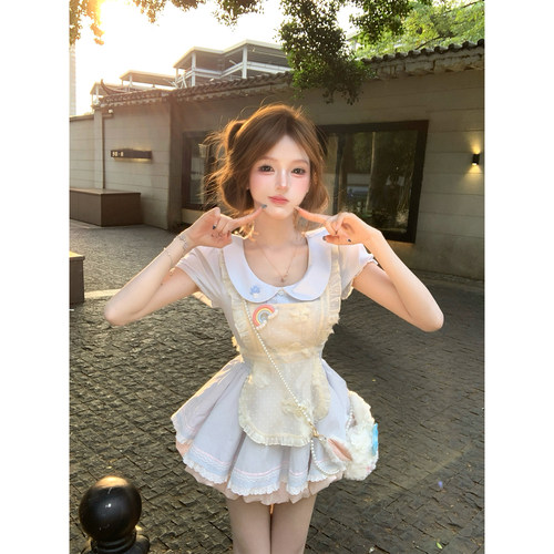 【瑞茜】云端棉花糖 夏季可爱风Lolita女仆装洛裙R1558N