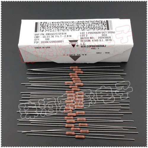 进口美国 23.7K 0.25W DALE RN55C 2372F 1/4W 23K7 金属膜电阻器