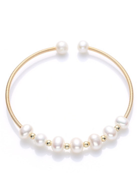 新款天然淡水珍珠14K注金手链