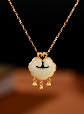 爆款s925银女神和田玉如意项链