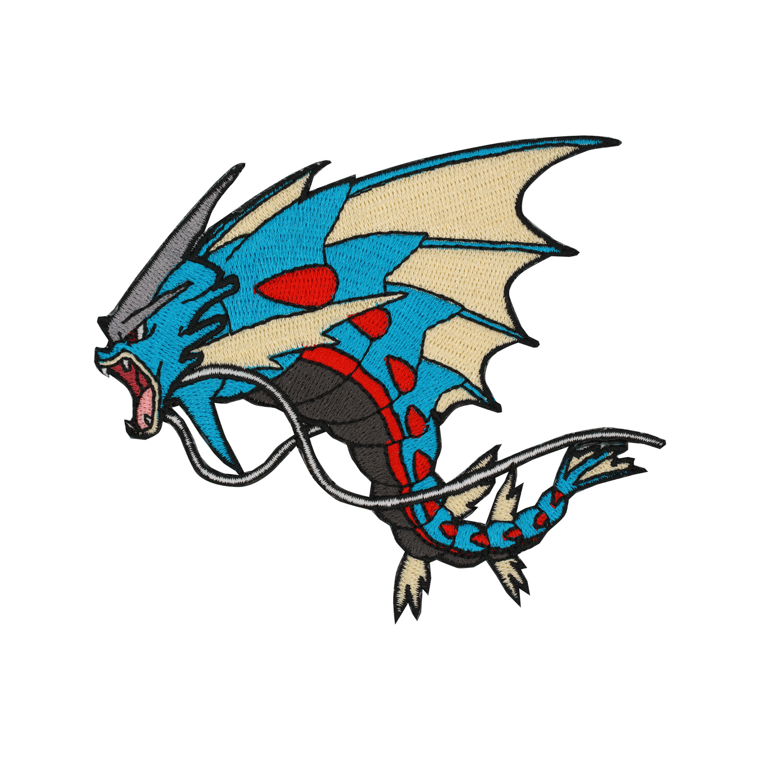 暴鲤龙Mega 宝可梦刺绣缝补丁贴卡通衣服装饰贴背胶热熔胶布贴