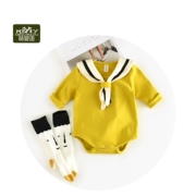 Quần áo trẻ em mùa xuân cho bé gái cotton romper phiên bản Hàn Quốc của bé trai đại học gió tam giác dễ thương túi quần áo rắm - Áo liền quần
