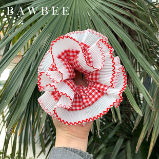 BAWBEE发饰goodsquish博主同款绝美法式小众双层花边大肠发圈头绳