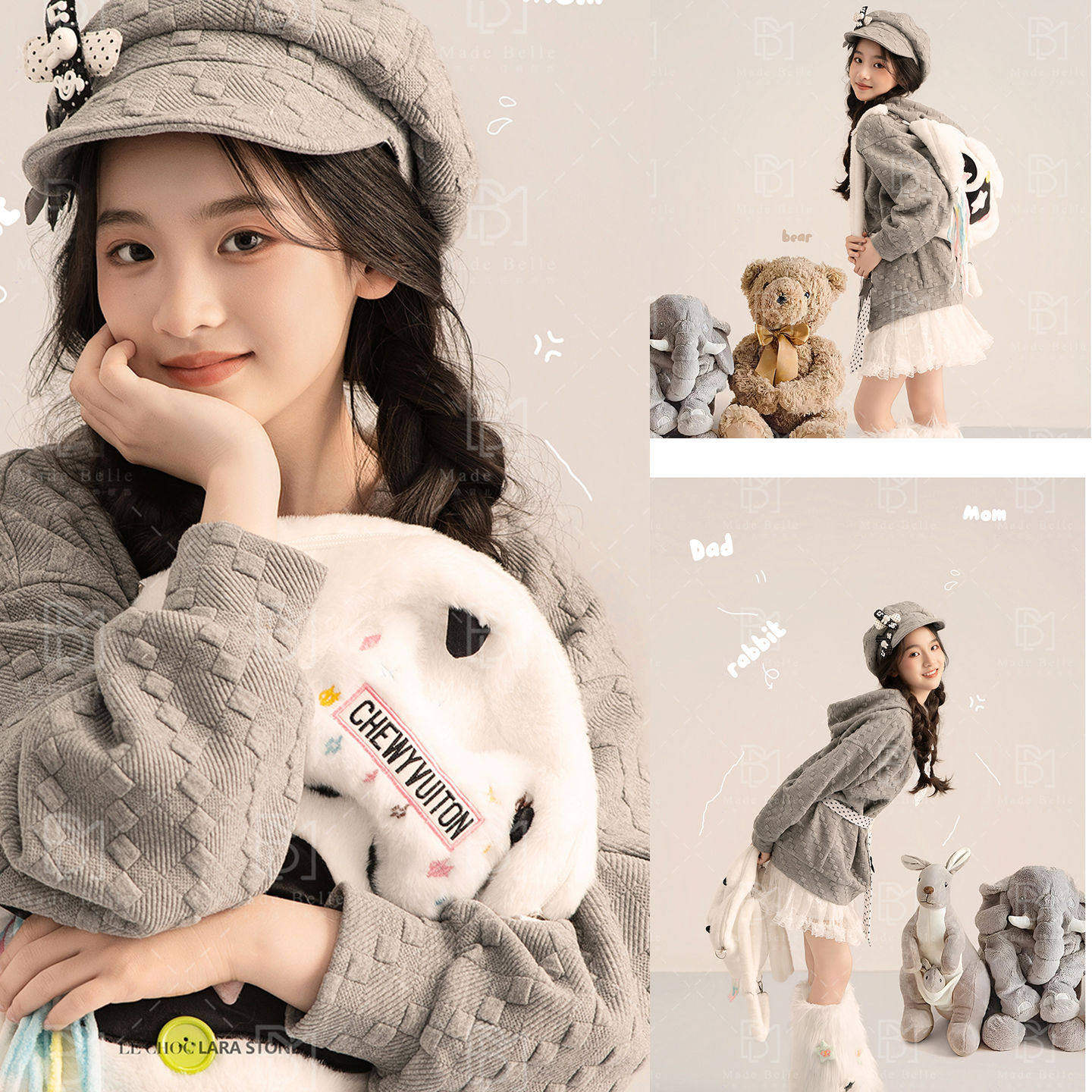 甜美可爱风针织写真摄影服装少女主题拍照道具2026年6-12岁照相衣