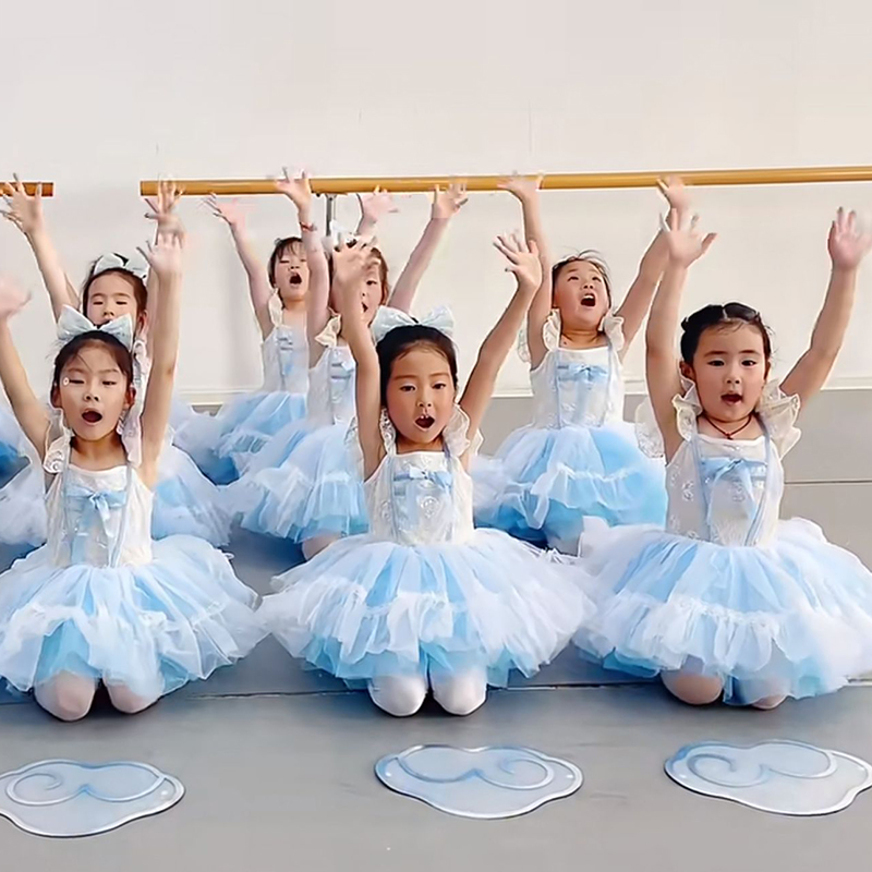 我有一个梦想儿童舞蹈演出服装幼儿园女童可爱蓬蓬纱裙亮片公主裙