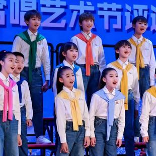 初中生合唱演出服儿童小学生青春活力舞蹈爱国诗歌朗诵比赛表演服